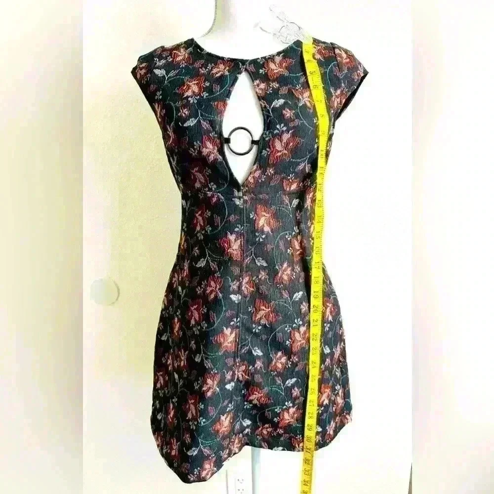 Free People Say Yes Floral Jacquard Textured Knit Mini Dress Size 4